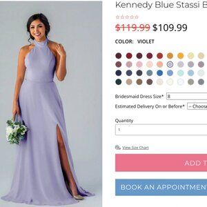 Bridesmaid Dress - Kennedy Blue's Stassi Size 8 Violet